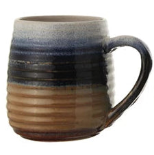 Stoneware Mug w/Glaze - Navy & Brown