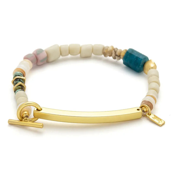Hidden Message Bracelet - F*Cking Great/Blue Apatite/Gold