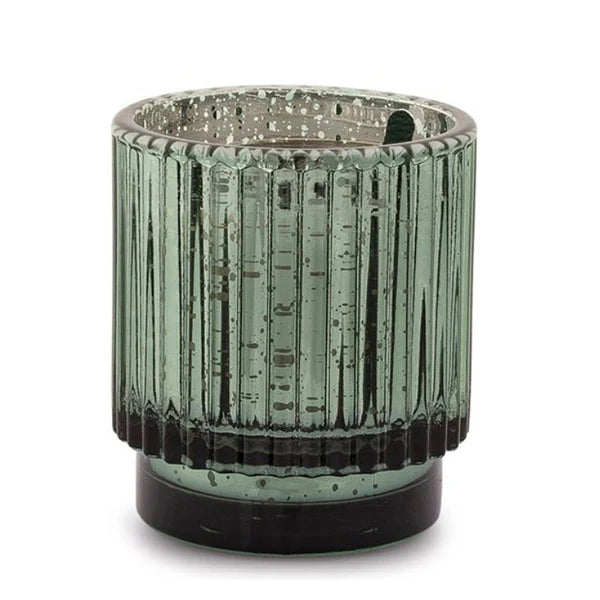 Green Mercury Ribbed Glass Candle - Cypress + Fir - 4.5oz