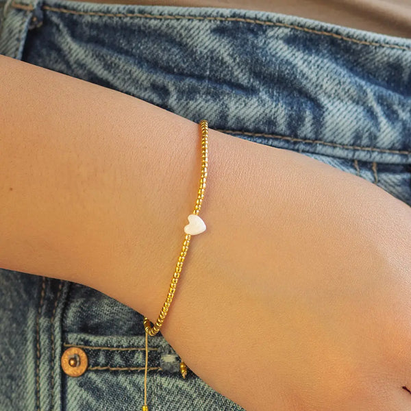 Intentions Bracelet - Heart Mother-of-pearl