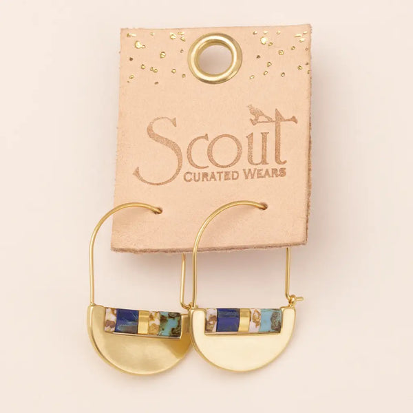 Miyuki Crescent Hoop - Indigo / Gold
