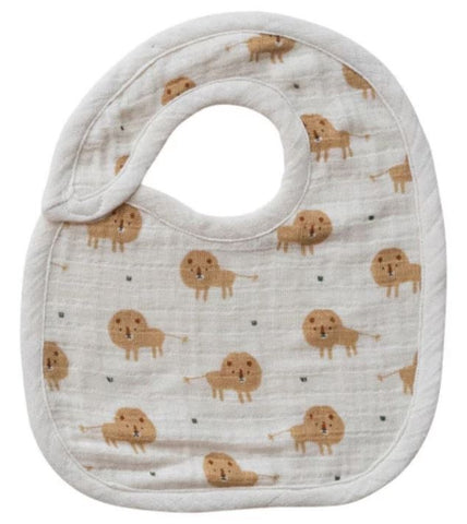 Cotton Double Cloth Baby Bib - Lions