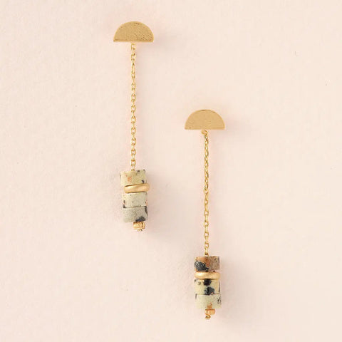 Stone Meteor Thread - Dalmatian Jasper / Gold