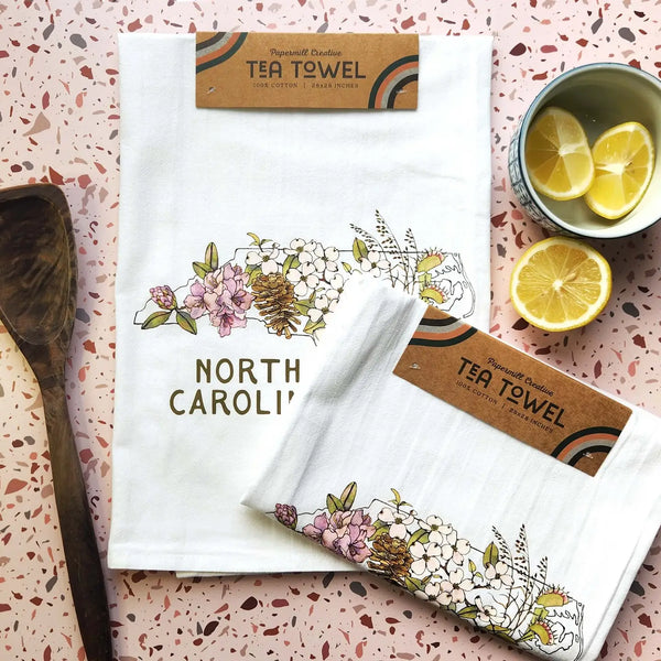 North Carolina Native Plants Tea Towel