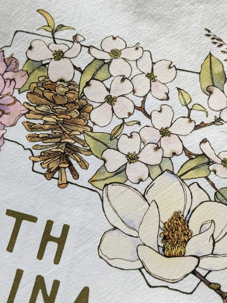North Carolina Native Plants Tea Towel