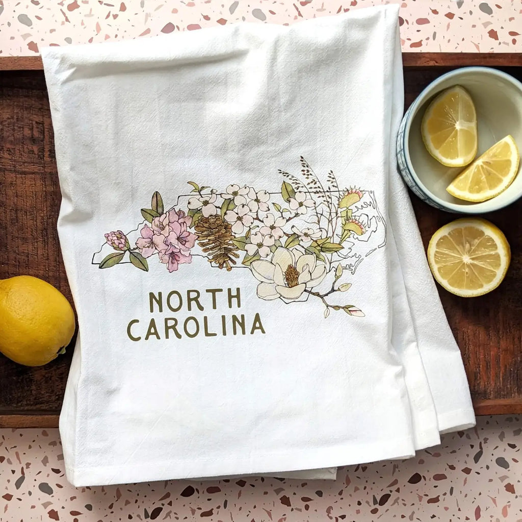 North Carolina Native Plants Tea Towel