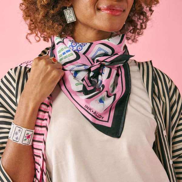 Olivia Mahjong Printed Scarf