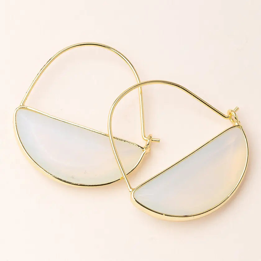 Stone Prism Hoop - Opalite / Gold