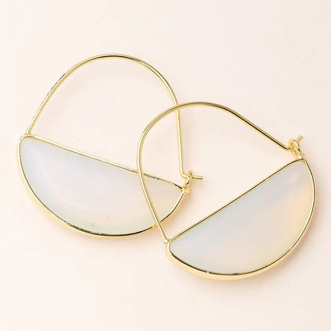 Stone Prism Hoop - Opalite / Gold