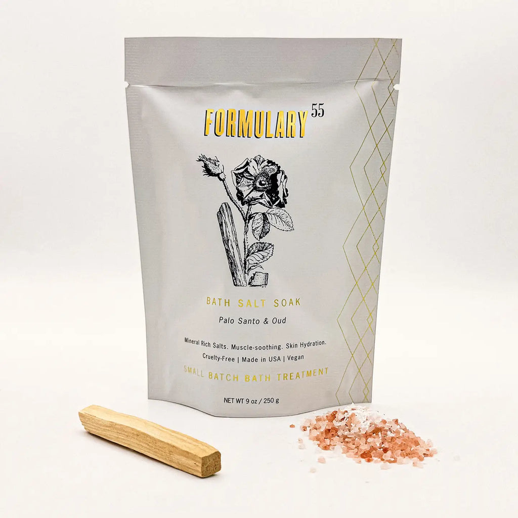 Palo Santo & Oud Bath Salt Soak - 9oz Single Use