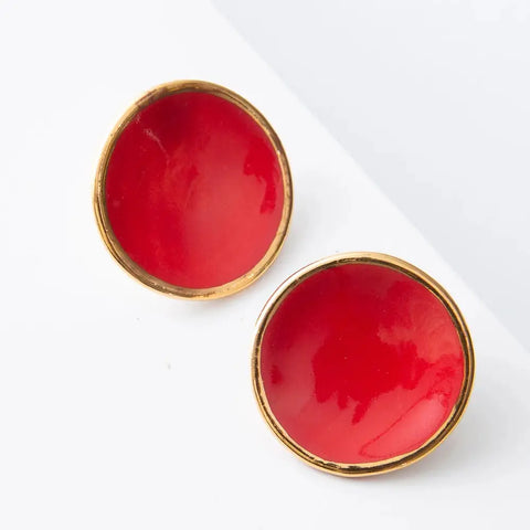 Mini Halo Earrings - Paprika