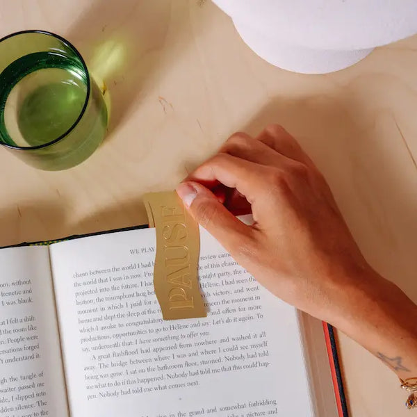 Brass Bookmark - Pause