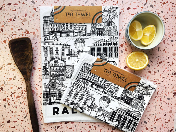 Raleigh NC Cotton Tea Towel