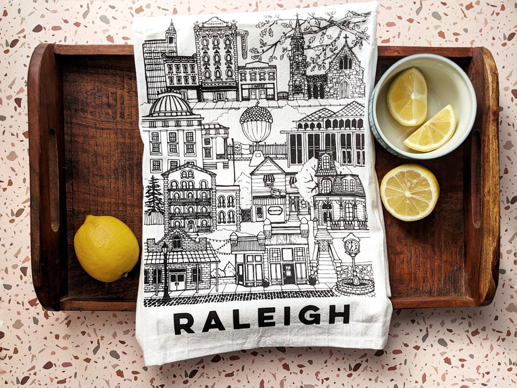 Raleigh NC Cotton Tea Towel