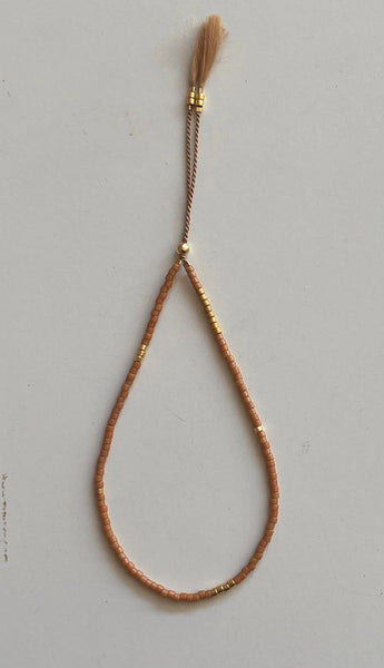 Sintha Silk Bead Bracelet - Salmon