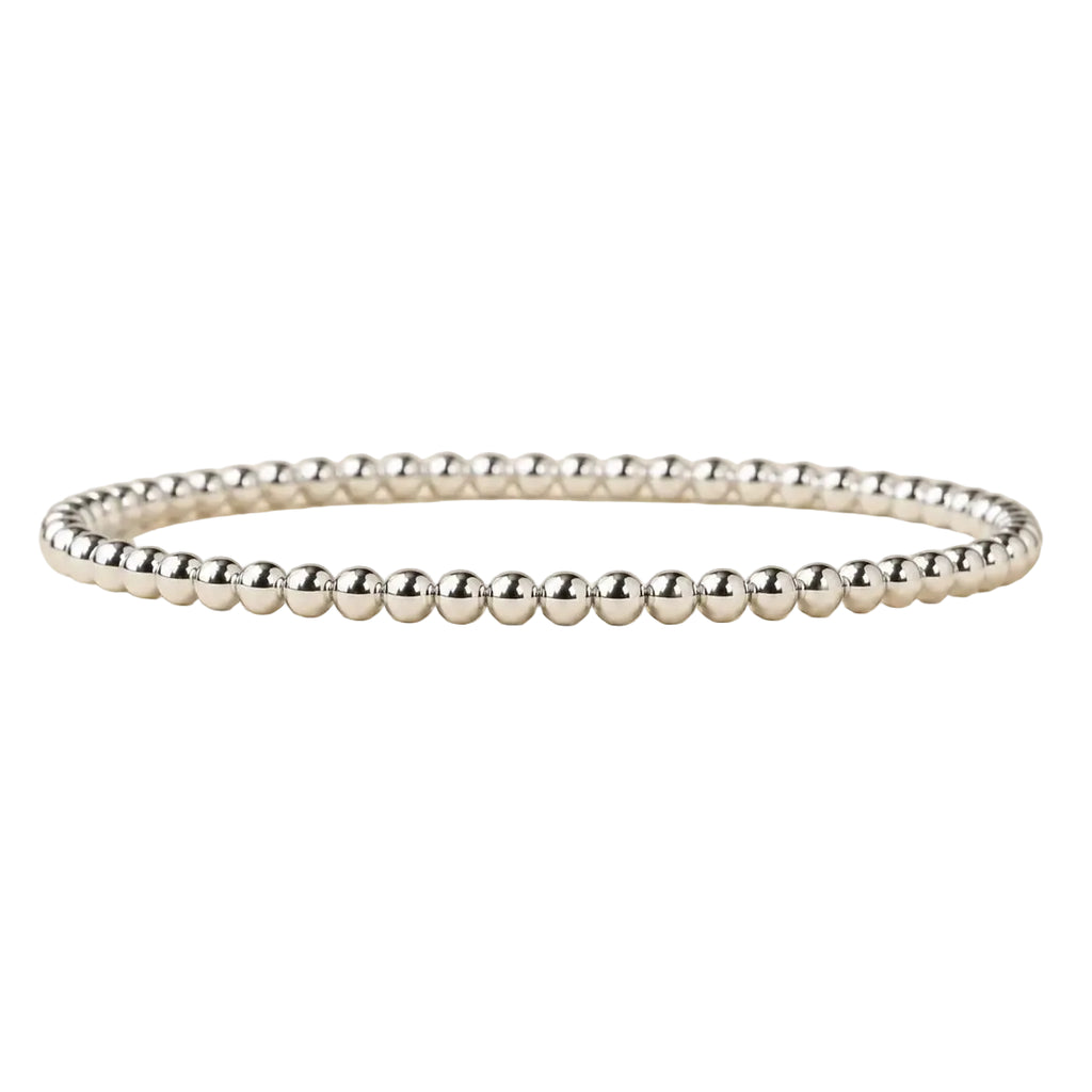 Silver Beaded Bracelet - Smooth