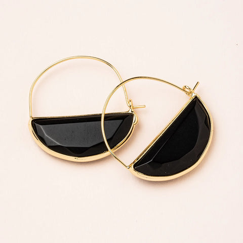 Stone Prism Hoop - Black Spinel / Gold