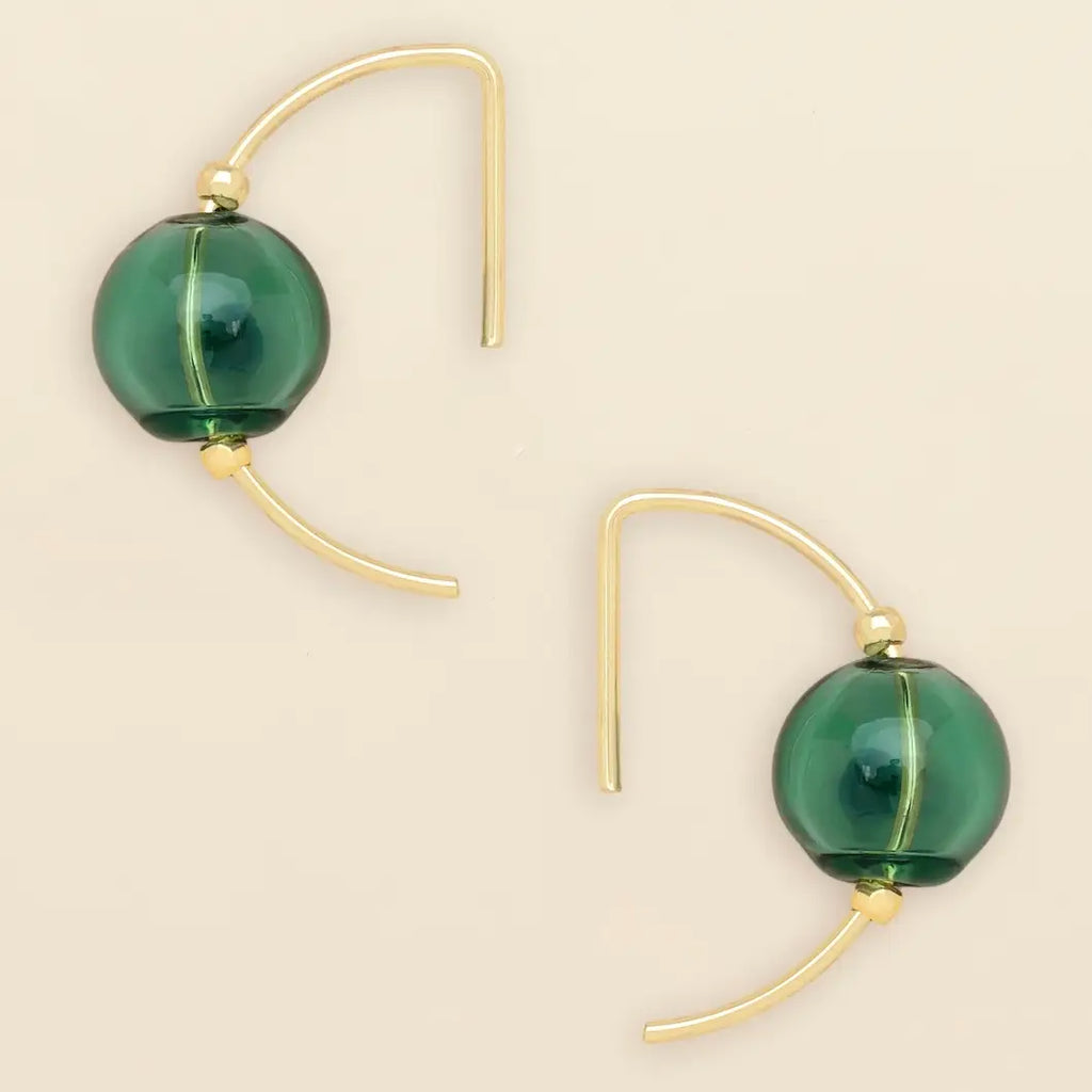Refined Glass Hoop - Teal / Gold