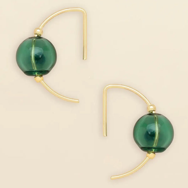 Refined Glass Hoop - Teal / Gold