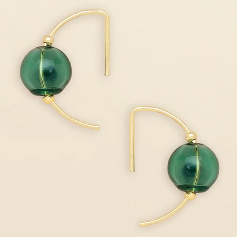 Refined Glass Hoop - Teal / Gold