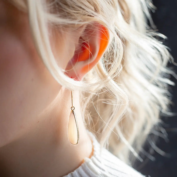 Teardrop Pearl Hoop Earrings