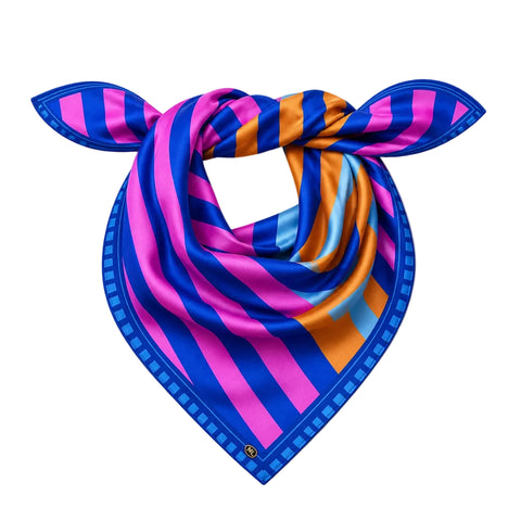 Framed Stripped Tile - Silk Scarf