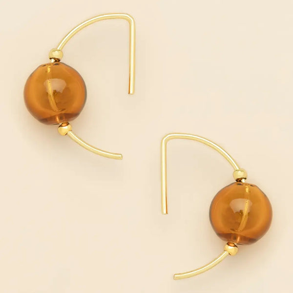 Refined Glass Hoop - Topaz / Gold