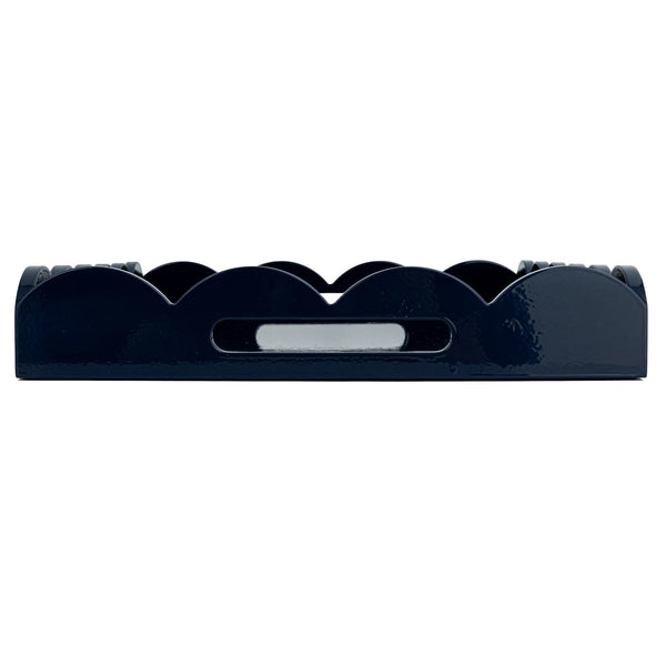 Scalloped Tray w/ Handles - Navy Color