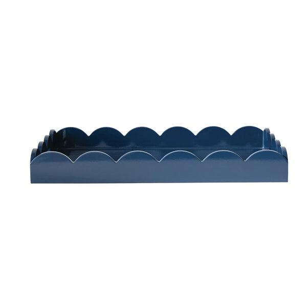 Scalloped Tray w/ Handles - Navy Color
