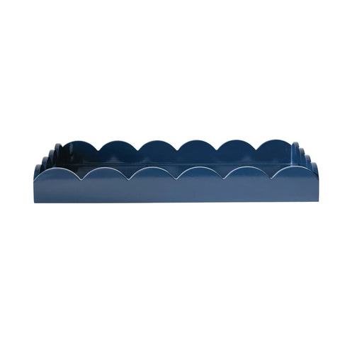 Scalloped Tray w/ Handles - Navy Color