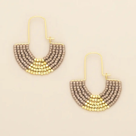 Miyuki U-Hoop Earring - Pewter/Gold