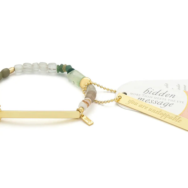 Hidden Message Bracelet - Unstoppable/Chiltonite/Gold