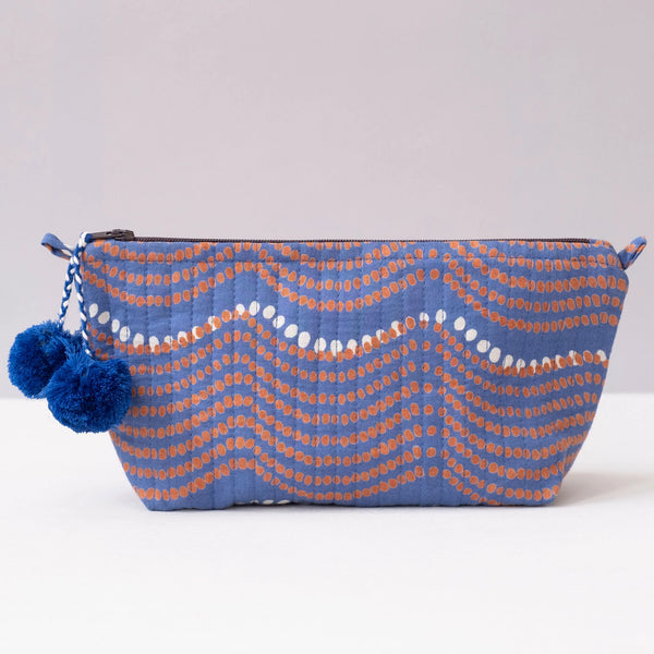Waves Royal Block Printed Makeup Pouch