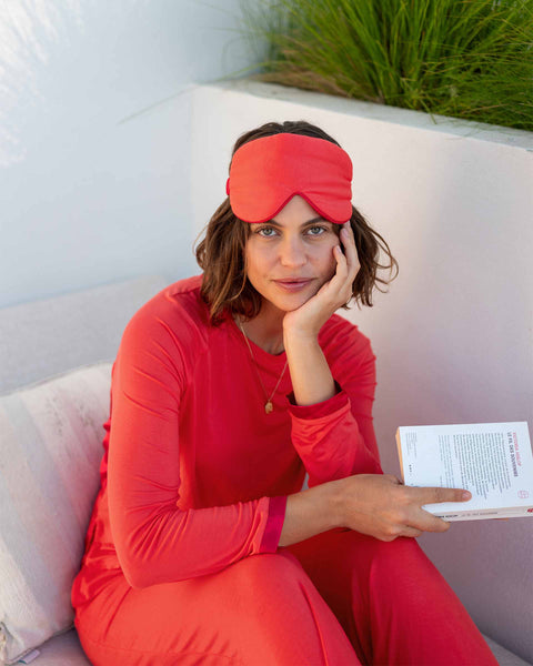 Satin Sailor Sleep Mask - Coral