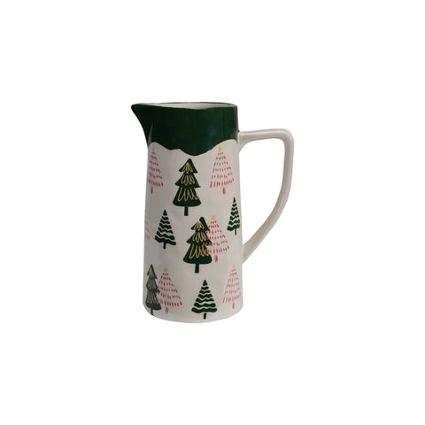 Hand-Painted Pitcher with Trees - 48oz