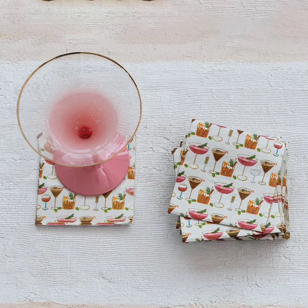 Cocktail Pattern Paper Cocktail Napkins