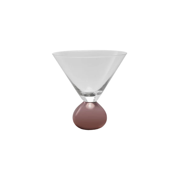 Martini Glass with Pink Electroplated Ball Stem