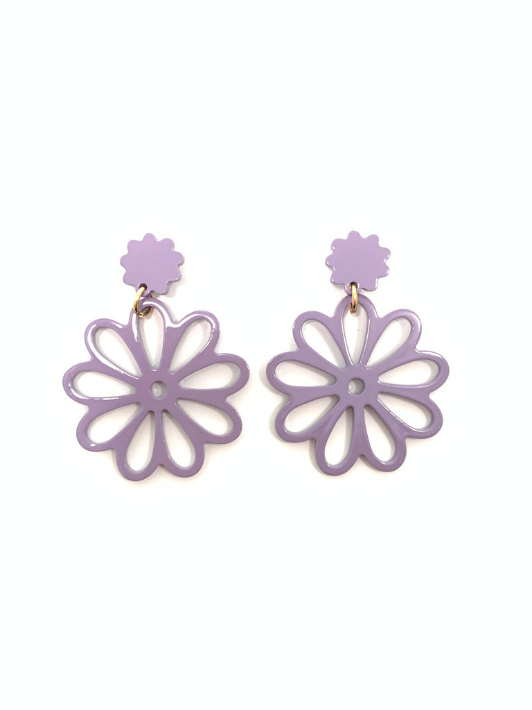 Petit Dahlia Earrings - Lilac