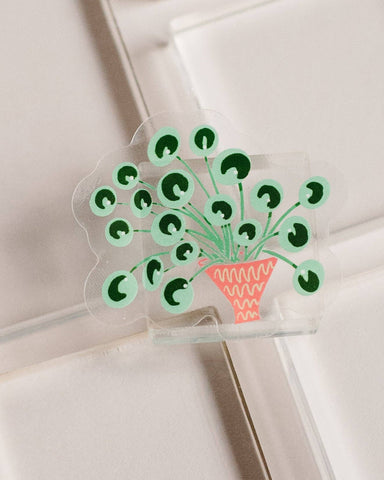 Pilea Houseplant Transparent Sticker