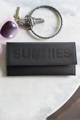 Leather Sunglasses Case - Black