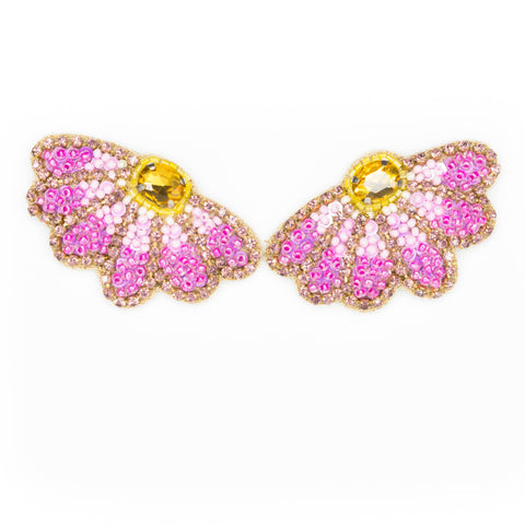 Purple Daisy Earrings