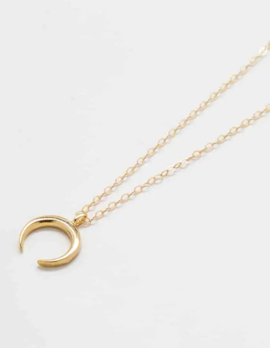 Crescent Moon Necklace -- Gold