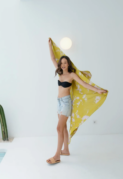 Martha Beach Hand Dyed Sarong -- Lemongrass
