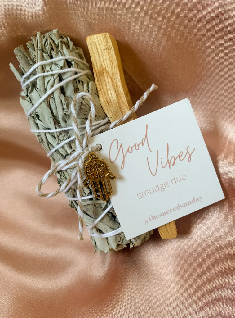 'Good Vibes' Smudge Duo - White Sage + Palo Santo
