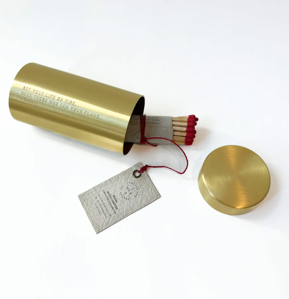 Large Brass Match Canister + Striker
