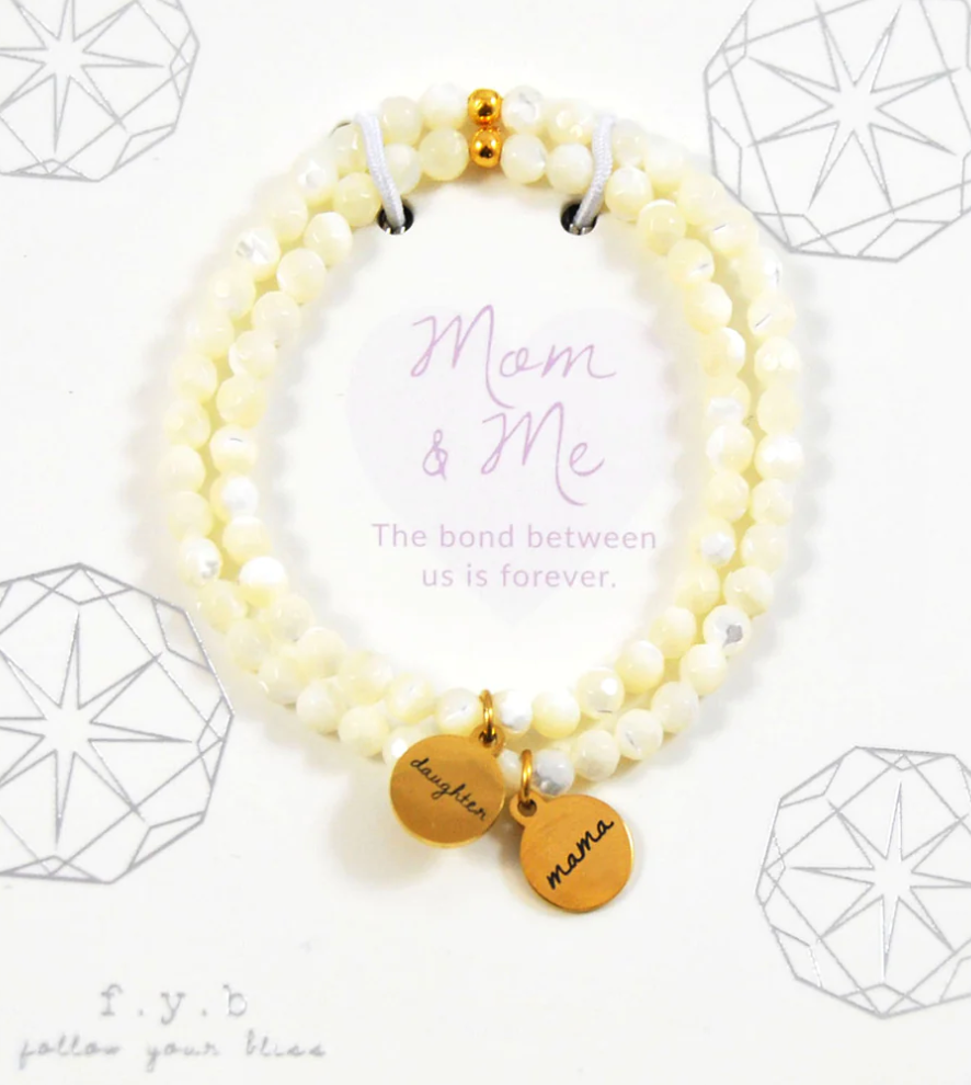 Mom & Me Bracelet Set - Mother of Pearl