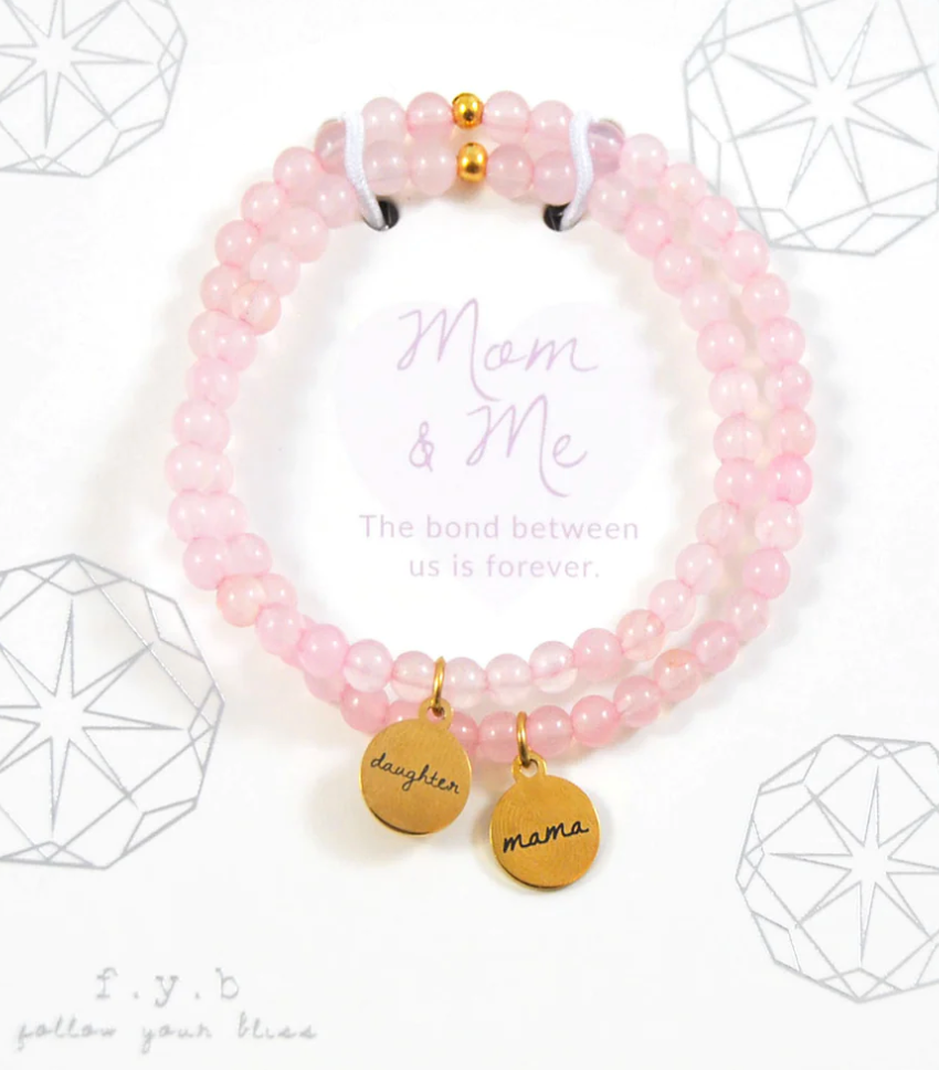 Mom & Me Bracelet Set - Rose Quartz