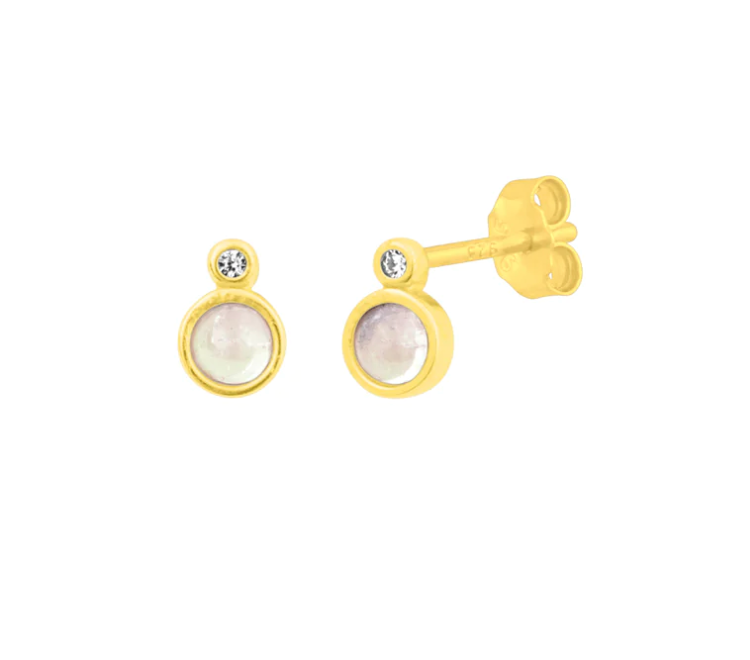 Reese Moonstone Studs - Gold