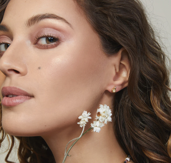 Reese Moonstone Studs - Gold