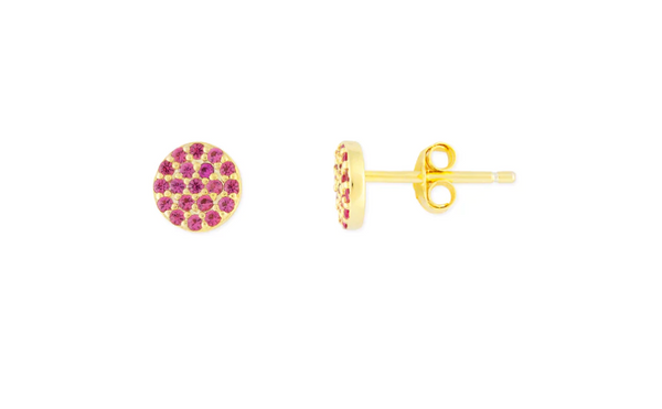 Pink Juliet Studs - Gold